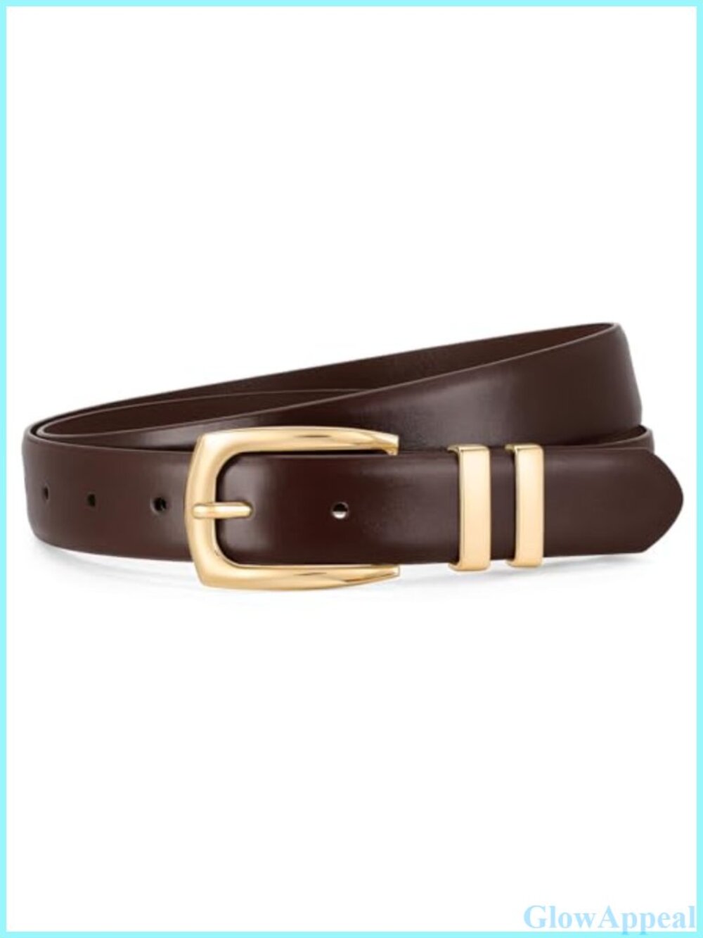 Women's Leather Belt Gold Buckle Jeans Pants Casual Formal